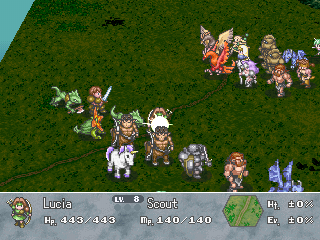 Brigandine: The Legend of Forsena (PlayStation) screenshot: Battle clash