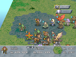 Brigandine: The Legend of Forsena (PlayStation) screenshot: Move your soldiers