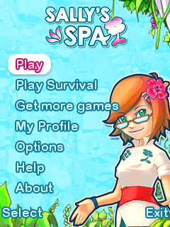 Sally's Spa (J2ME) screenshot: Main menu