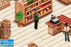 The Sims 2: Pets (Game Boy Advance) screenshot: Shopping in a store