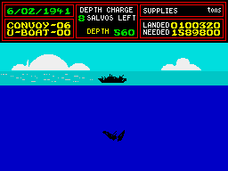 Wulfpack (ZX Spectrum) screenshot: Enemy destroyed