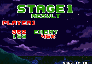 Captain Tomaday (Arcade) screenshot: Stage 1 results
