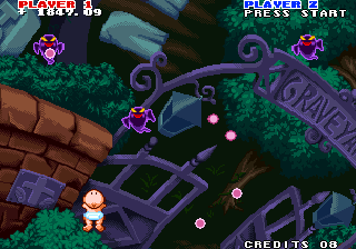 Captain Tomaday (Arcade) screenshot: Ghosts