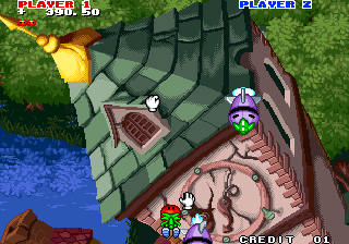 Captain Tomaday (Arcade) screenshot: Bomb bigger than hero