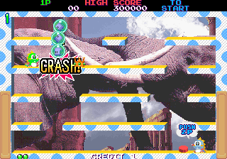 Bubble Memories: The Story of Bubble Bobble III (Arcade) screenshot: Game starts