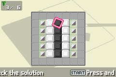 Polarium Advance (Game Boy Advance) screenshot: The tiles on the edge can't be used