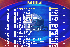 NFL Blitz 20-02 (Game Boy Advance) screenshot: Your seasons fixtures