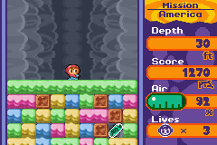 Mr. Driller 2 (Game Boy Advance) screenshot: Keep drilling