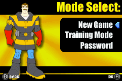 Rescue Heroes: Billy Blazes (Game Boy Advance) screenshot: Mode Select