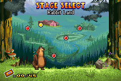 Open Season (Game Boy Advance) screenshot: Stage Select