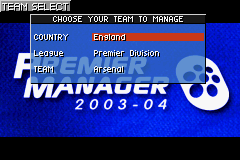 Screenshot of Premier Manager 2003-04 (Game Boy Advance, 2003) - MobyGames