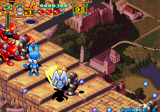 Purikura Daisakusen (Arcade) screenshot: More weird enemies