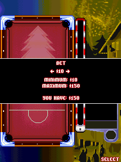Christmas Midnight Pool (J2ME) screenshot: Betting