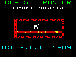 Classic Punter (ZX Spectrum) screenshot: Title Screen