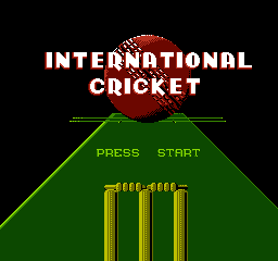 International Cricket (NES) screenshot: Title screen.