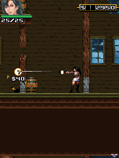 Shadowalker (J2ME) screenshot: Shadowalker shooting an enemy.