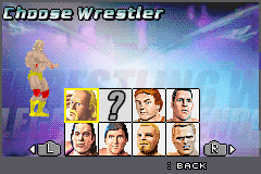Legends of Wrestling II (Game Boy Advance) screenshot: Choose a wrestler.