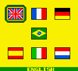 Ronaldo V-Soccer (Game Boy Color) screenshot: Choose a language.