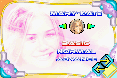 Mary-Kate and Ashley: Girls Night Out (Game Boy Advance) screenshot: Select your skill