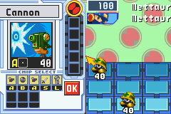 Mega Man Battle Network 4: Blue Moon (Game Boy Advance) screenshot: Preparing for the fight.