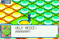 Mega Man Battle Network 4: Blue Moon (Game Boy Advance) screenshot: Inside the microwave