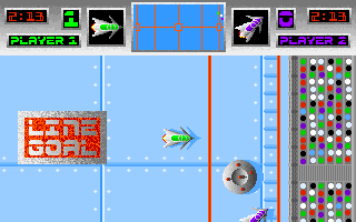 Hyperbowl (Amiga) screenshot: Line goal