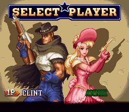 Wild Guns (SNES) screenshot: Player Select