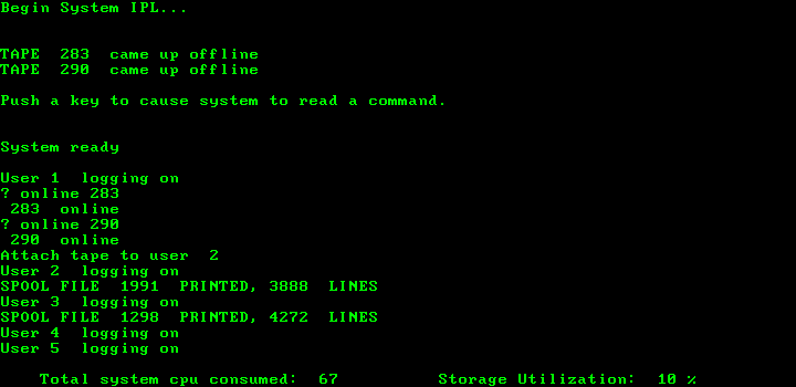 Computer Operator (DOS) screenshot: The first batch of users comes in to ruin your day.