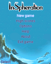 InSpheration (J2ME) screenshot: Main menu