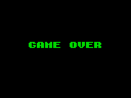 Megamix 1: Axons / Galactic Gunners (ZX Spectrum) screenshot: Galactic Gunners - Game over
