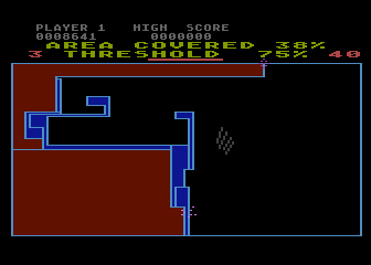 QIX (Atari 8-bit) screenshot: Qix main screen