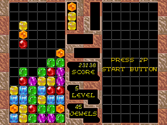 Columns (FM Towns) screenshot: Arcade mode