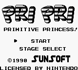 Pri Pri Primitive Princess! (Game Boy) screenshot: Title screen