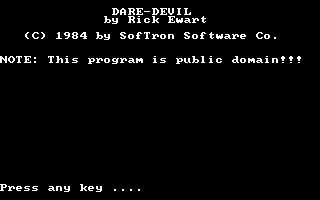 Dare-Devil (DOS) screenshot: Title screen