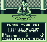 Las Vegas Cool Hand (Game Boy) screenshot: Make your bet for Blackjack