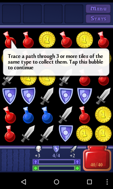 Dungeon Raid (Android) screenshot: Tutorial