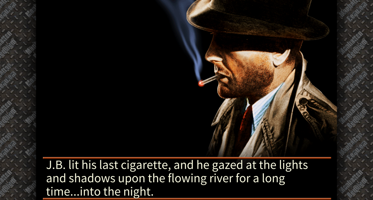 Manhattan Requiem (Android) screenshot: J.B. lights a cigarette