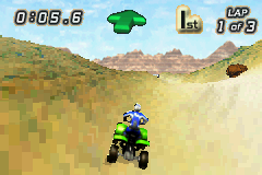 Quad Desert Fury (Game Boy Advance) screenshot: Racing ahead