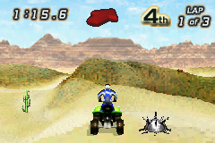Quad Desert Fury (Game Boy Advance) screenshot: Yes, this is a landmine.