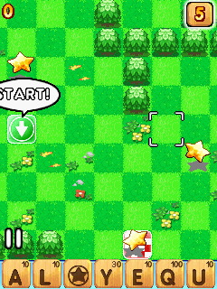 WordCrafter (J2ME) screenshot: Second level - stars lie more scattered here