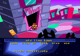 Cosmic Spacehead (Amiga) screenshot: The beginning (adventure part)
