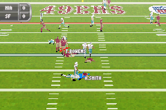 Madden NFL 06 (Game Boy Advance) screenshot: Sacked the Quarterback.