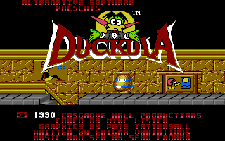 Count Duckula in No Sax Please - We're Egyptian (Amiga) screenshot: Title screen 1