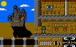 Count Duckula in No Sax Please - We're Egyptian (Amiga) screenshot: Level 1 - the beginning