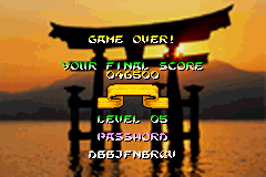 International Karate Advanced (Game Boy Advance) screenshot: Game over!