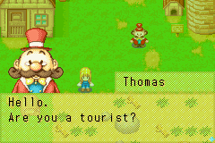 Harvest Moon: More Friends of Mineral Town (Game Boy Advance) screenshot: Meeting the mayor