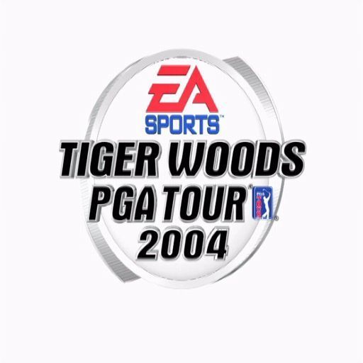Tiger Woods PGA Tour 2004 (PlayStation 2) screenshot: The game's title screen.<br>This follows an animated introduction featuring Tiger Woods doing his stuff and a series of wacky characters doing odd dance moves on the green
