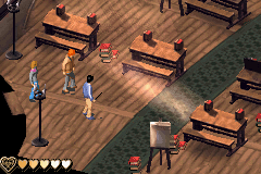 Harry Potter and the Goblet of Fire (Game Boy Advance) screenshot: Explore the classroom