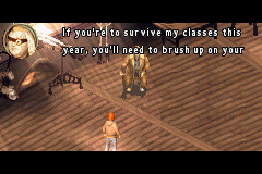 Harry Potter and the Goblet of Fire (Game Boy Advance) screenshot: Meeting a professor