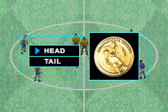 International Superstar Soccer Advance (Game Boy Advance) screenshot: Heads or Tails?